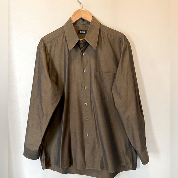 BOSS Hugo Boss  tailored smart casual button down long sleeves shirt 17.5(34-35) - Picture 1 of 7